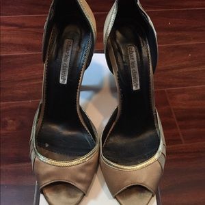 Charles David gold tone heels